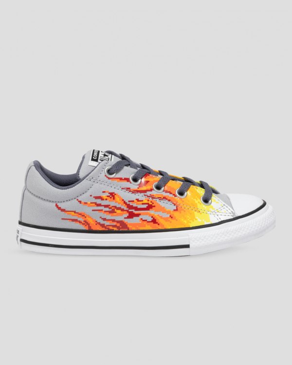 Converse Chuck Taylor All Star Street Digi Flame Grå Gul Sko Danmark - Converse Lave Sneakers Børn -